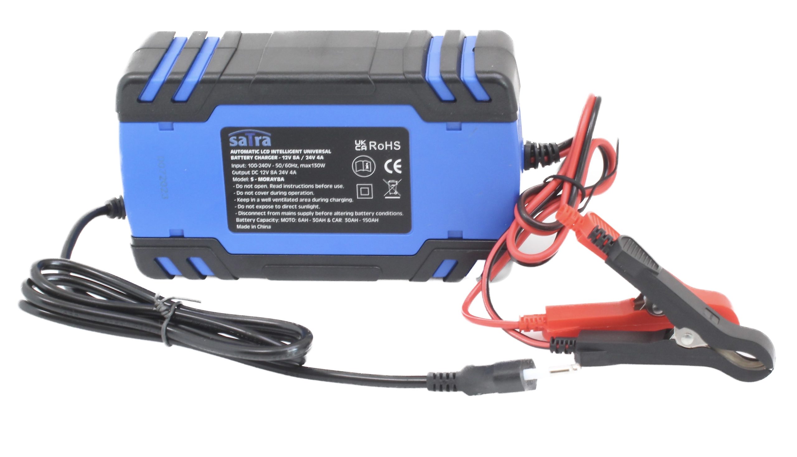 Batterieladegerät Vollautomatisch LCD 12V/24V 8A/4A 